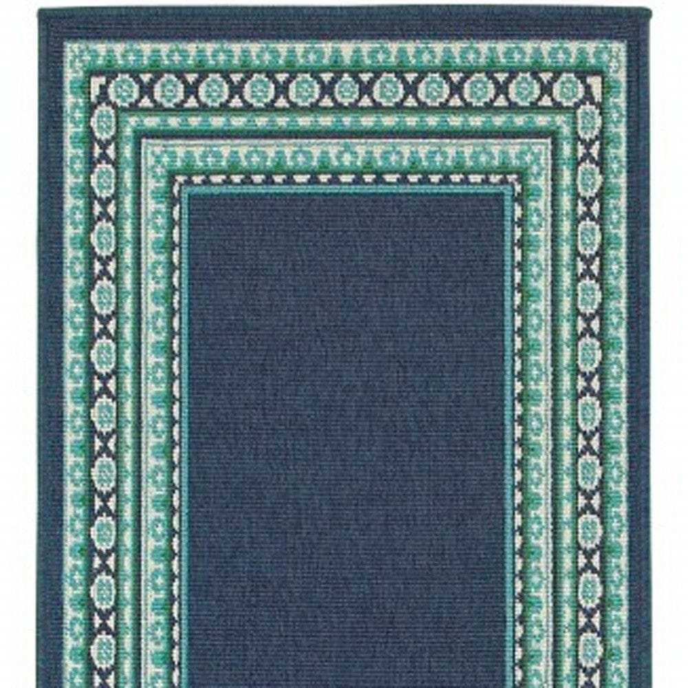 2' X 8' Blue and Green Indoor Outdoor Area Rug - Homeroots - Flyclothing LLC