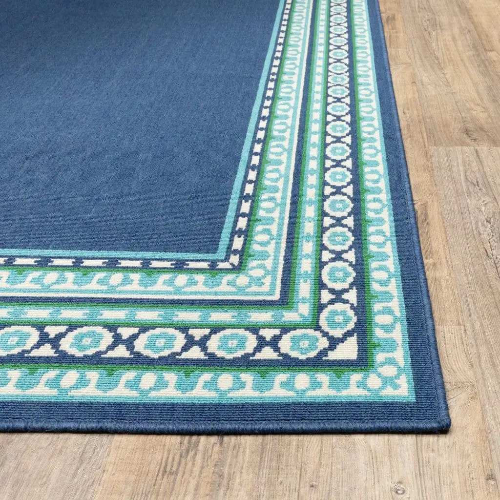 4' X 6' Blue and Green Indoor Outdoor Area Rug - Homeroots - Flyclothing LLC