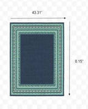 4' X 6' Blue and Green Indoor Outdoor Area Rug - Homeroots - Flyclothing LLC