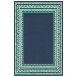 4' X 6' Blue and Green Indoor Outdoor Area Rug - Homeroots