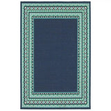 5' X 8' Blue and Green Indoor Outdoor Area Rug - Homeroots
