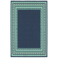 5' X 8' Blue and Green Indoor Outdoor Area Rug - Homeroots