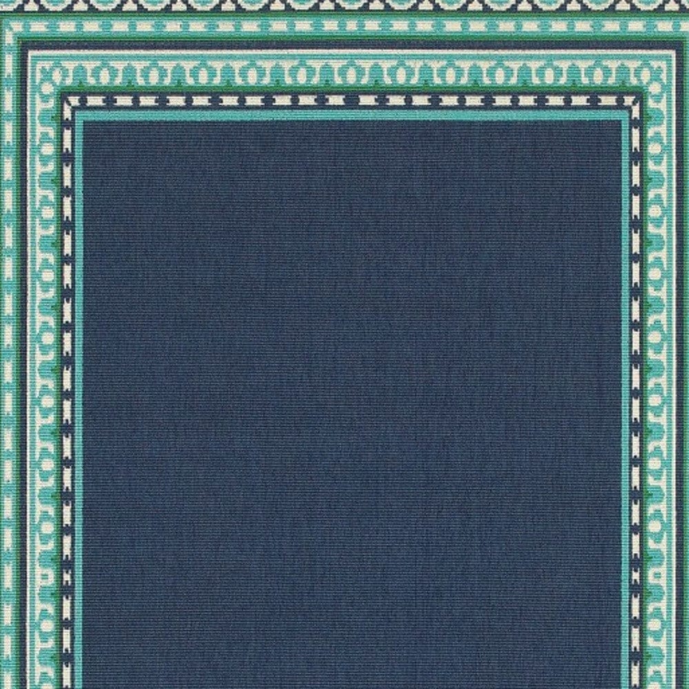 5' X 8' Blue and Green Indoor Outdoor Area Rug - Homeroots