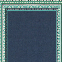 5' X 8' Blue and Green Indoor Outdoor Area Rug - Homeroots