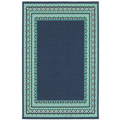 7' X 10' Blue and Green Indoor Outdoor Area Rug - Homeroots