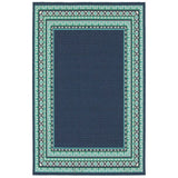7' X 10' Blue and Green Indoor Outdoor Area Rug - Homeroots