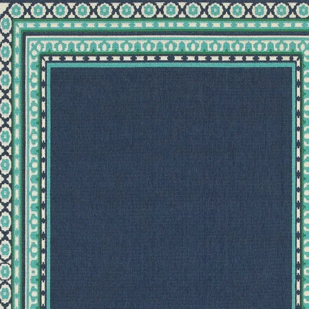 7' X 10' Blue and Green Indoor Outdoor Area Rug - Homeroots - Flyclothing LLC