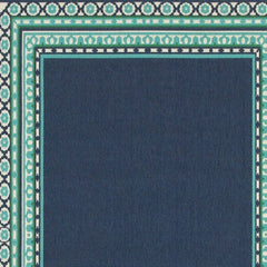 7' X 10' Blue and Green Indoor Outdoor Area Rug - Homeroots