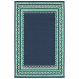 8' X 11' Blue and Green Indoor Outdoor Area Rug - Homeroots - Flyclothing LLC