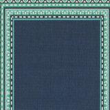 8' X 11' Blue and Green Indoor Outdoor Area Rug - Homeroots - Flyclothing LLC