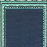 8' X 11' Blue and Green Indoor Outdoor Area Rug - Homeroots