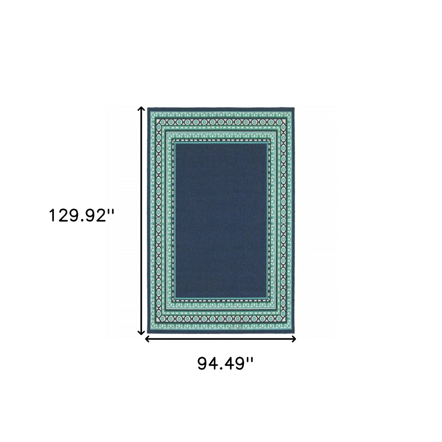 8' X 11' Blue and Green Indoor Outdoor Area Rug - Homeroots - Flyclothing LLC