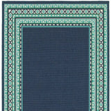 8' X 11' Blue and Green Indoor Outdoor Area Rug - Homeroots - Flyclothing LLC