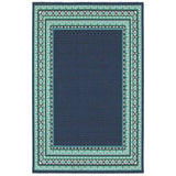 8' X 11' Blue and Green Indoor Outdoor Area Rug - Homeroots - Flyclothing LLC