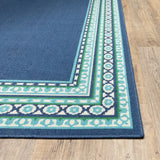 8' X 8' Blue and Green Round Indoor Outdoor Area Rug - Homeroots - Flyclothing LLC