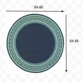 8' X 8' Blue and Green Round Indoor Outdoor Area Rug - Homeroots - Flyclothing LLC