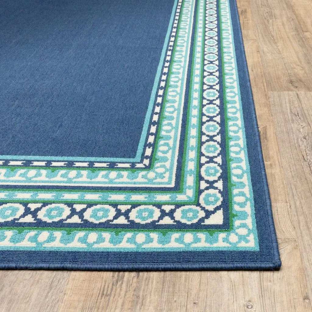 Blue and Green Indoor Outdoor Area Rug - Homeroots - Flyclothing LLC