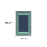 Blue and Green Indoor Outdoor Area Rug - Homeroots - Flyclothing LLC