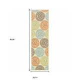 2' X 8' Beige Indoor Outdoor Area Rug - Homeroots