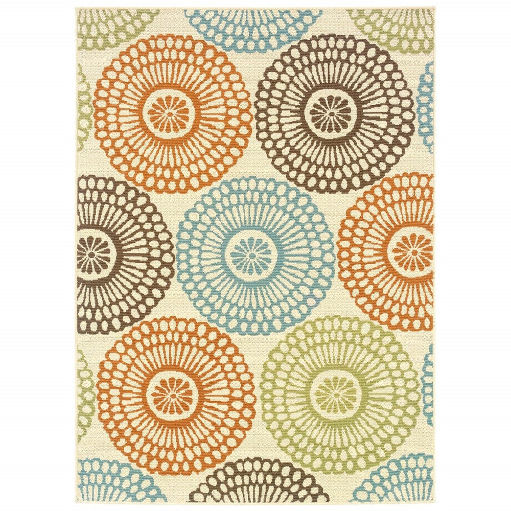 4' X 6' Beige Indoor Outdoor Area Rug - Homeroots