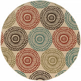 8' X 8' Beige Round Indoor Outdoor Area Rug - Homeroots - Flyclothing LLC