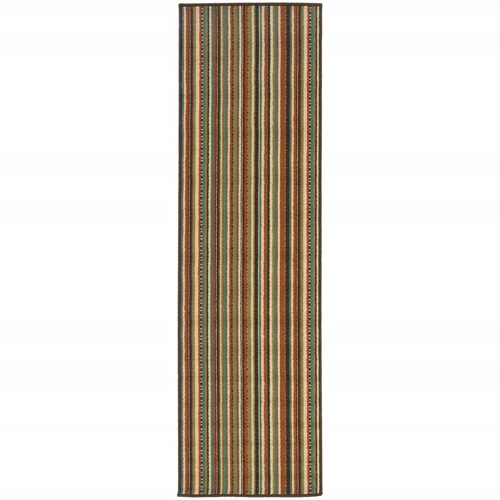 2' X 8' Green Indoor Outdoor Area Rug - Homeroots