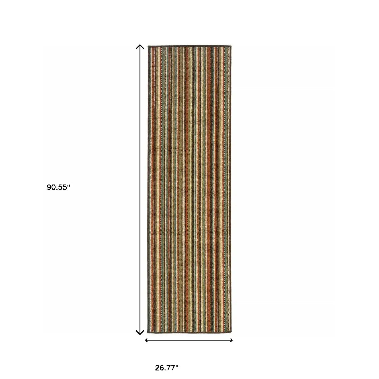 2' X 8' Green Indoor Outdoor Area Rug - Homeroots - Flyclothing LLC