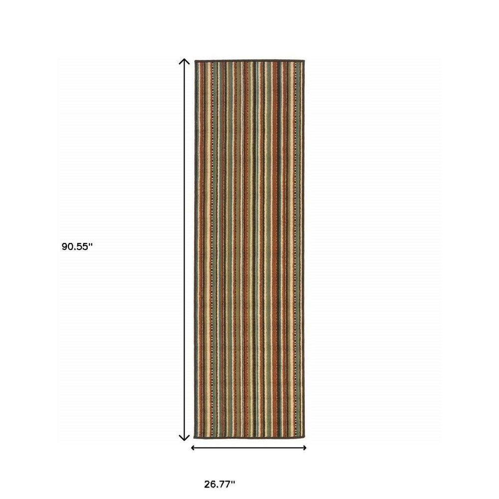 2' X 8' Green Indoor Outdoor Area Rug - Homeroots - Flyclothing LLC