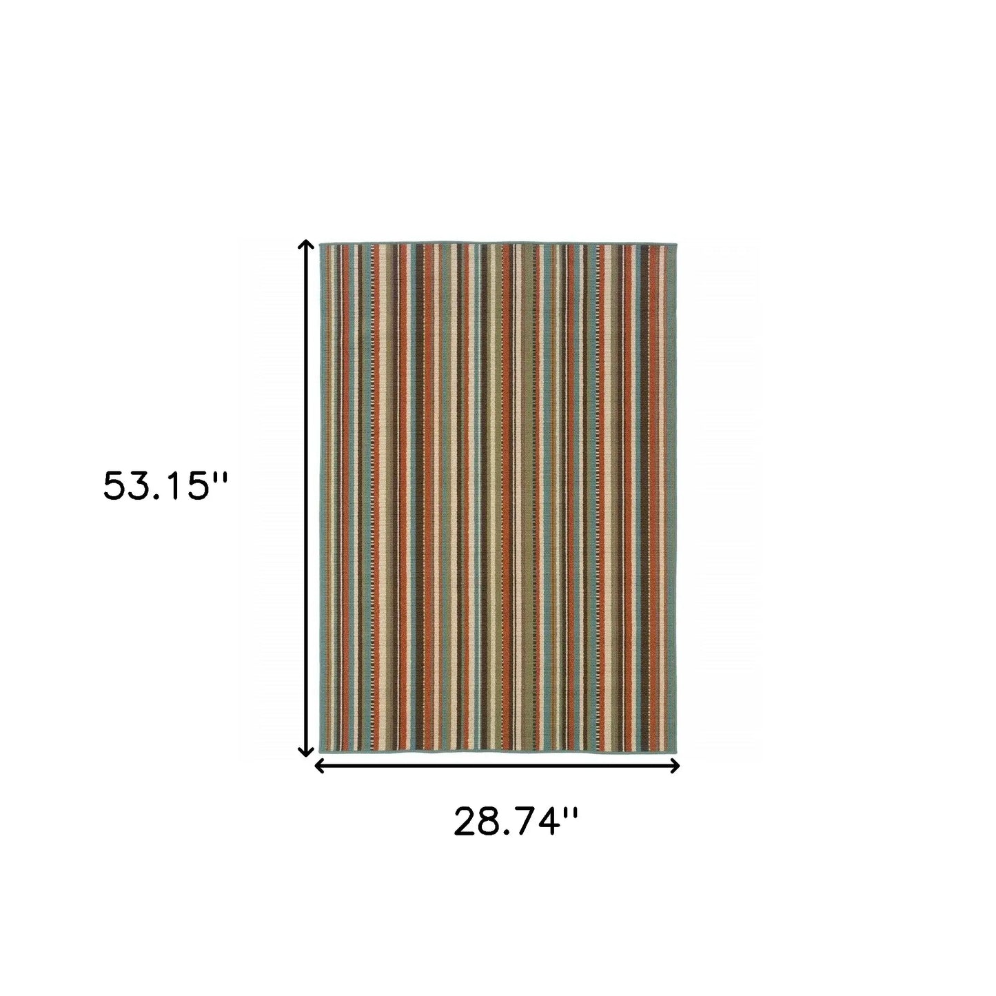 2' X 4' Green Indoor Outdoor Area Rug - Homeroots - Flyclothing LLC