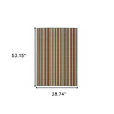 2' X 4' Green Indoor Outdoor Area Rug - Homeroots - Flyclothing LLC