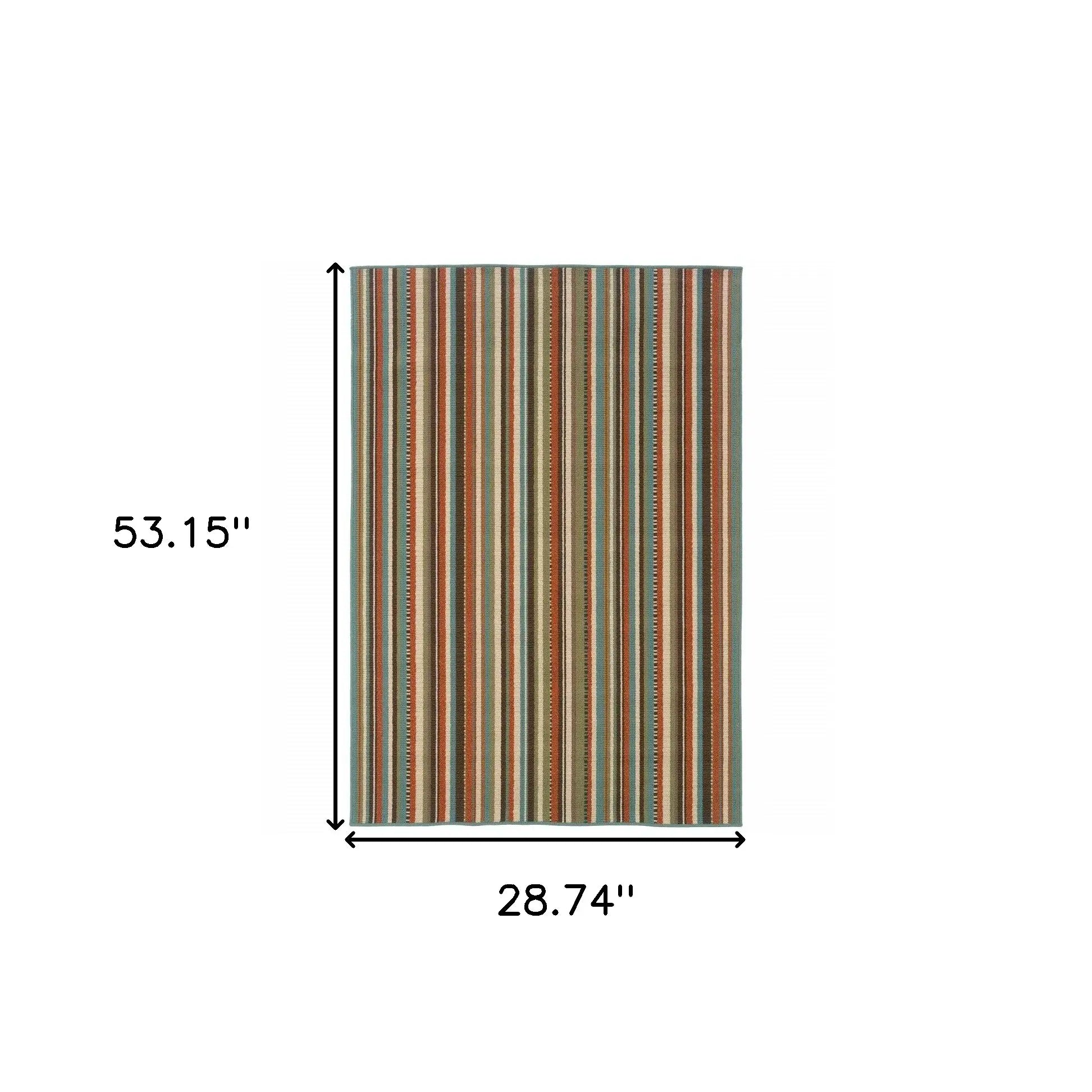2' X 4' Green Indoor Outdoor Area Rug - Homeroots - Flyclothing LLC