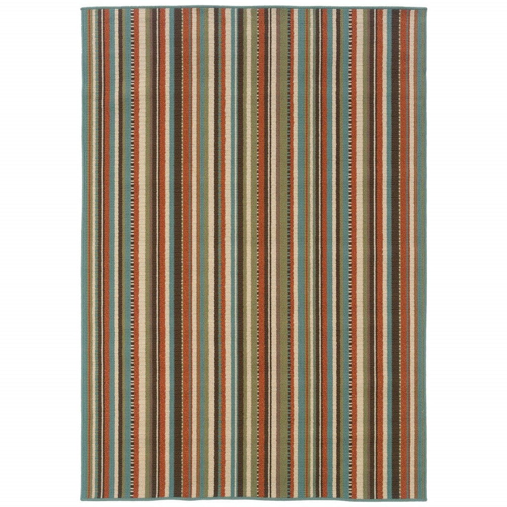 5' X 8' Green Indoor Outdoor Area Rug - Homeroots