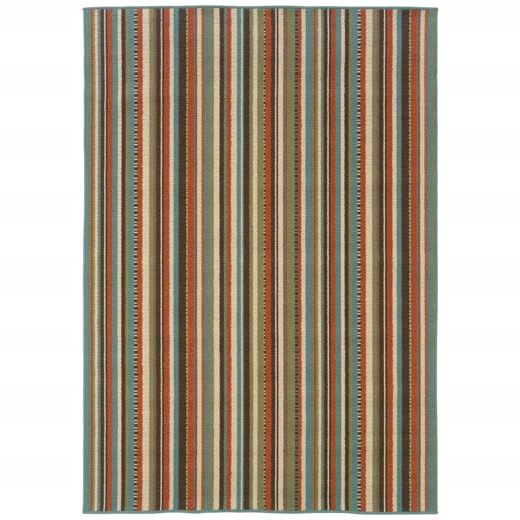 7' X 10' Green Indoor Outdoor Area Rug - Homeroots - Flyclothing LLC