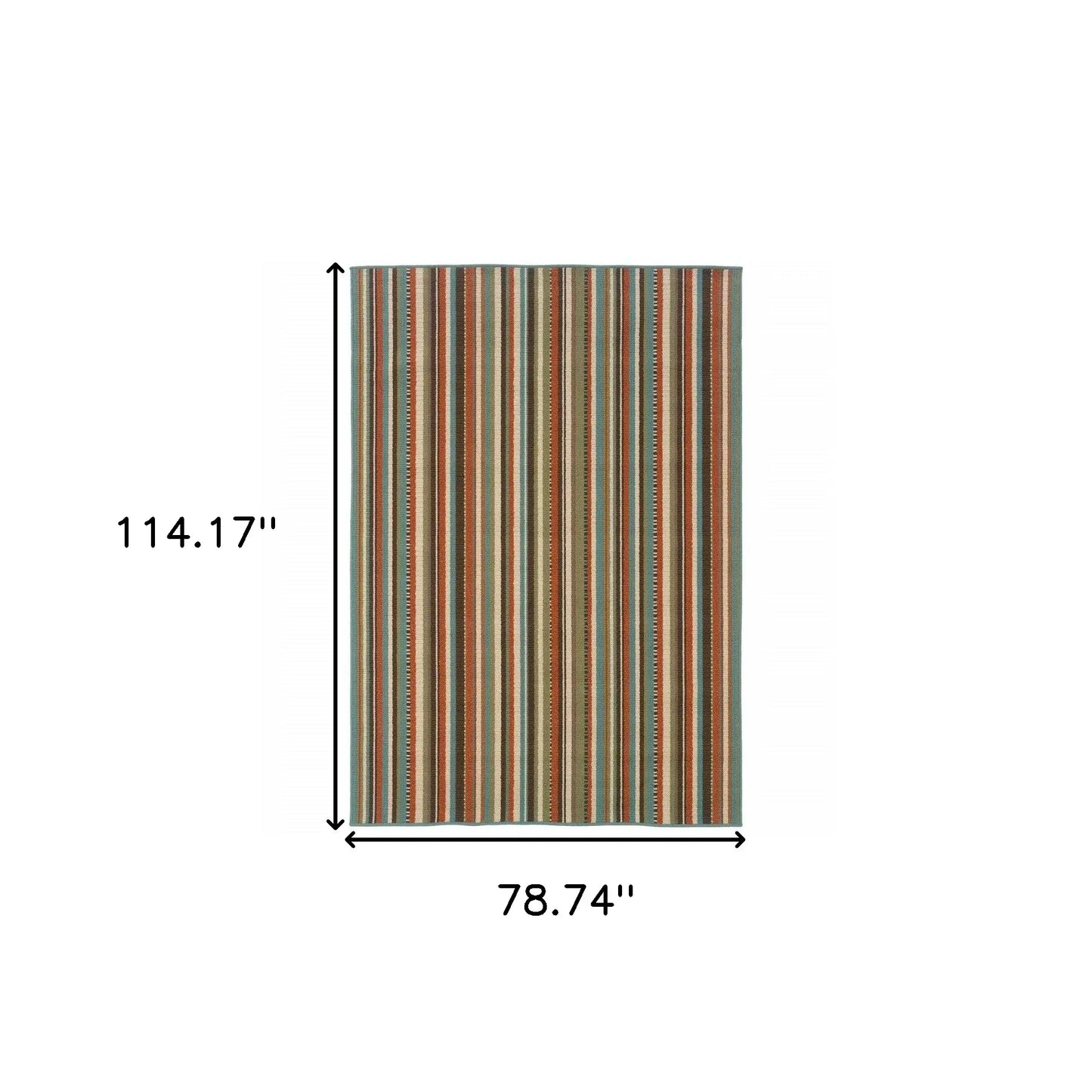 7' X 10' Green Indoor Outdoor Area Rug - Homeroots - Flyclothing LLC