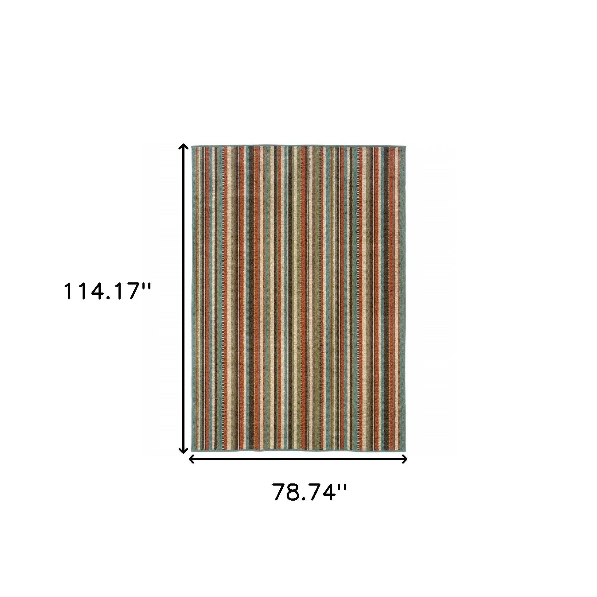 7' X 10' Green Indoor Outdoor Area Rug - Homeroots - Flyclothing LLC