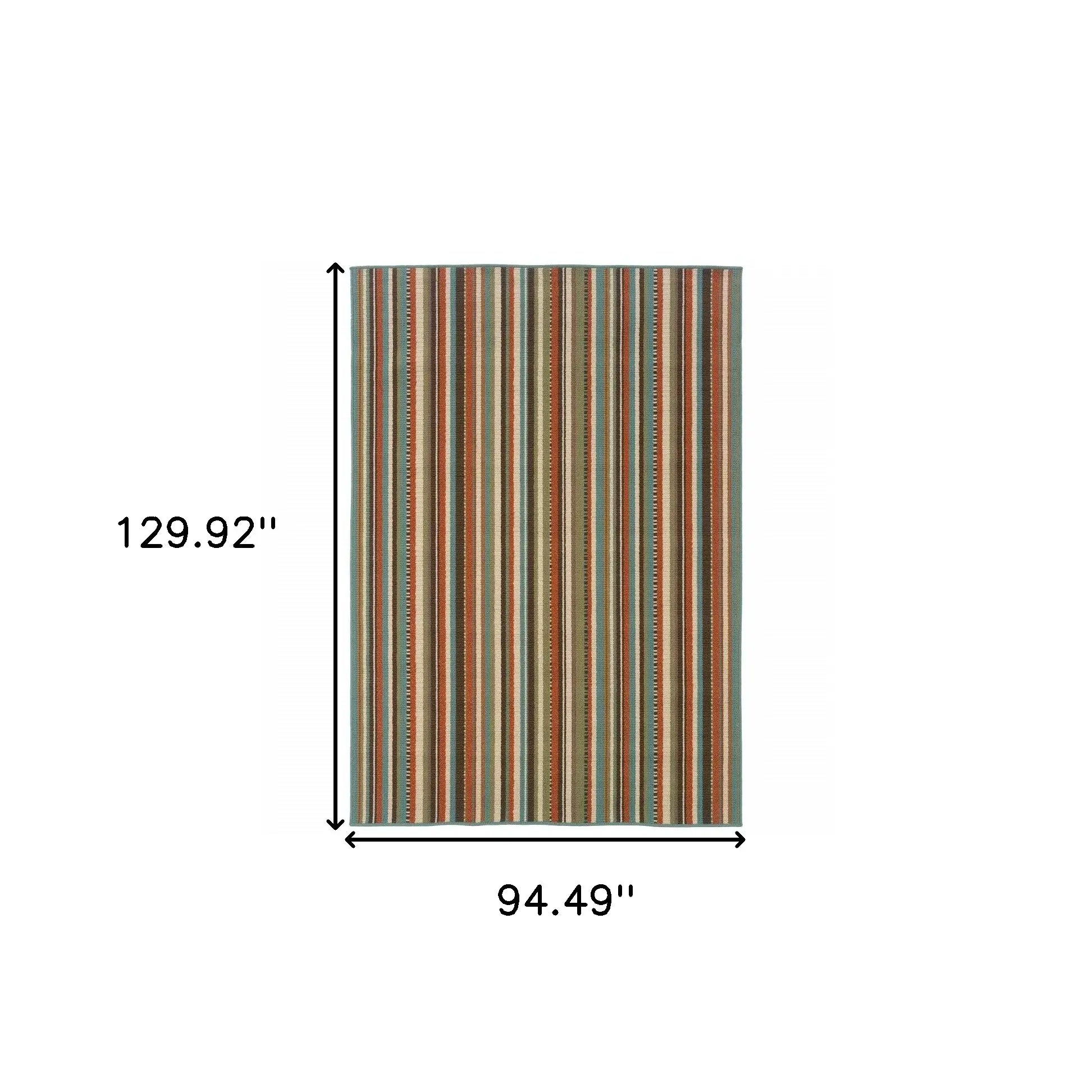 8' X 11' Green Indoor Outdoor Area Rug - Homeroots - Flyclothing LLC