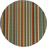 8' X 8' Green Round Indoor Outdoor Area Rug - Homeroots