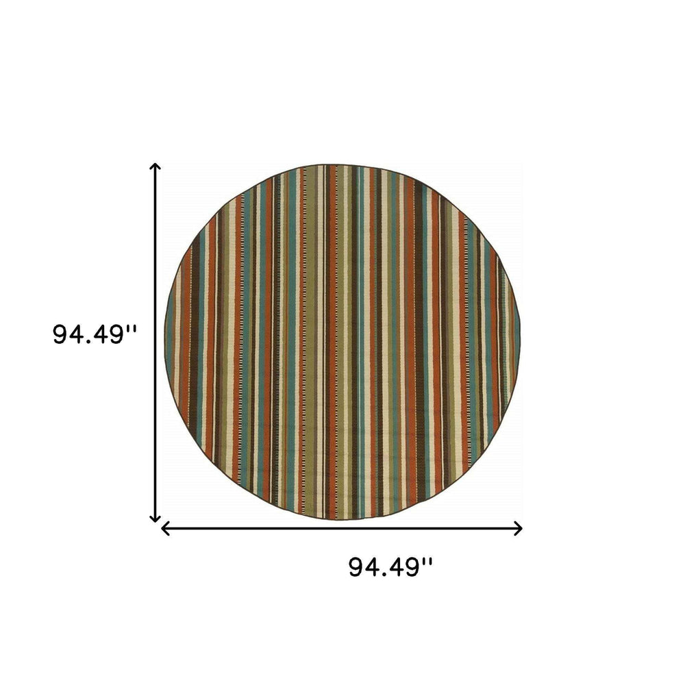 8' X 8' Green Round Indoor Outdoor Area Rug - Homeroots - Flyclothing LLC