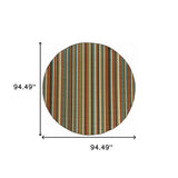 8' X 8' Green Round Indoor Outdoor Area Rug - Homeroots - Flyclothing LLC