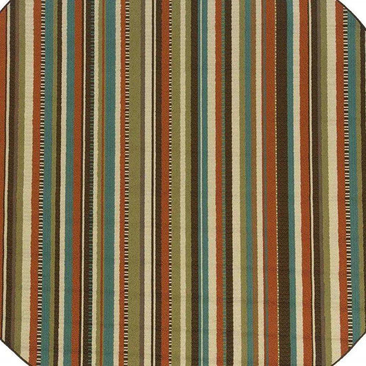 8' X 8' Green Round Indoor Outdoor Area Rug - Homeroots - Flyclothing LLC