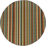 8' X 8' Green Round Indoor Outdoor Area Rug - Homeroots