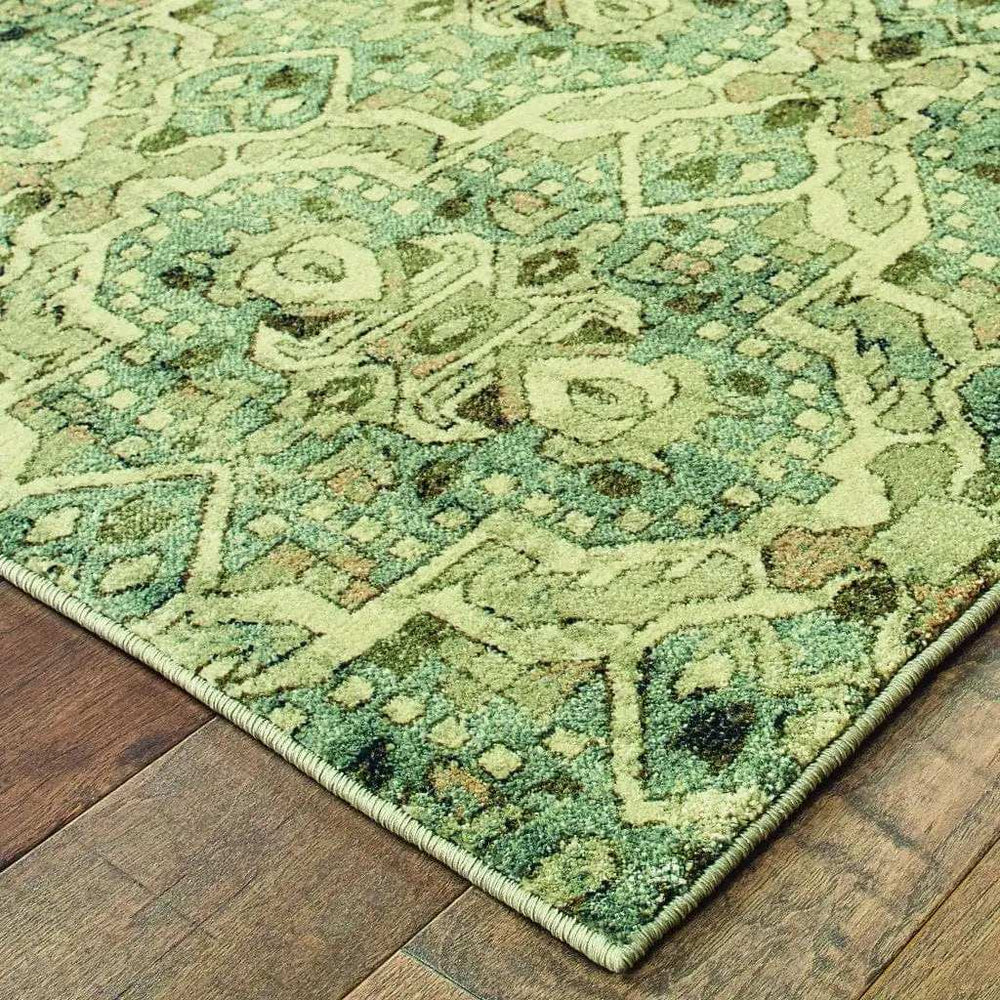 10' X 13' Ivory And Blue Geometric Area Rug - Homeroots - Flyclothing LLC