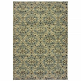 10' X 13' Ivory And Blue Geometric Area Rug - Homeroots - Flyclothing LLC