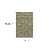10' X 13' Ivory And Blue Geometric Area Rug - Homeroots - Flyclothing LLC