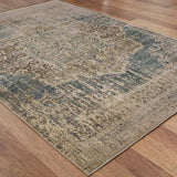 10' X 13' Blue And Ivory Medallion Area Rug - Homeroots - Flyclothing LLC