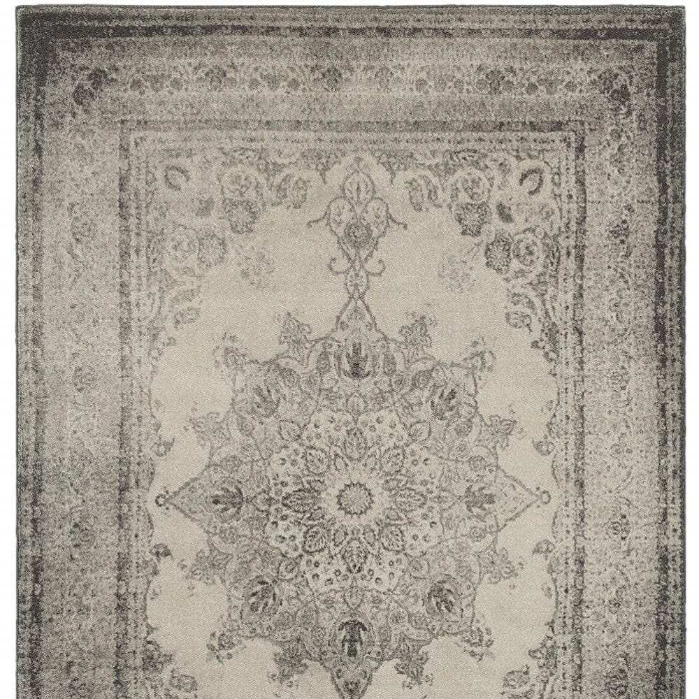 10' X 13' Ivory And Gray Pale Medallion Area Rug - Homeroots - Flyclothing LLC