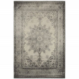 12' X 15' Gray and Ivory Area Rug - Homeroots