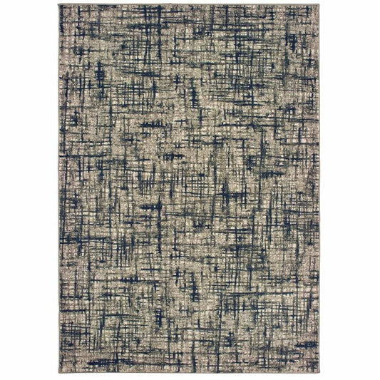5' X 8' Gray And Navy Abstract Area Rug - Homeroots - Flyclothing LLC