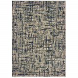 5' X 8' Gray And Navy Abstract Area Rug - Homeroots