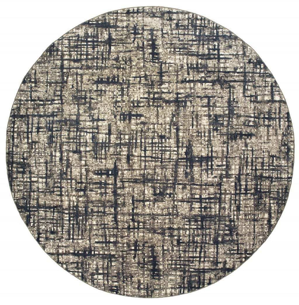 5' X 8' Gray And Navy Abstract Area Rug - Homeroots - Flyclothing LLC